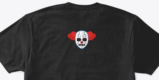 CarnyVore, our mascot, on the back collarline of all of our Tees!